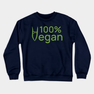 100% Vegan – string beans with cartoon faces Crewneck Sweatshirt